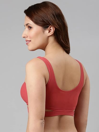 Enamor Cotton Rich Lining for Shaping and Support Women's Everyday Fashion Bralette - Plunge Neckline, Non-Padded, Wirefree, Full-Coverage - F110
